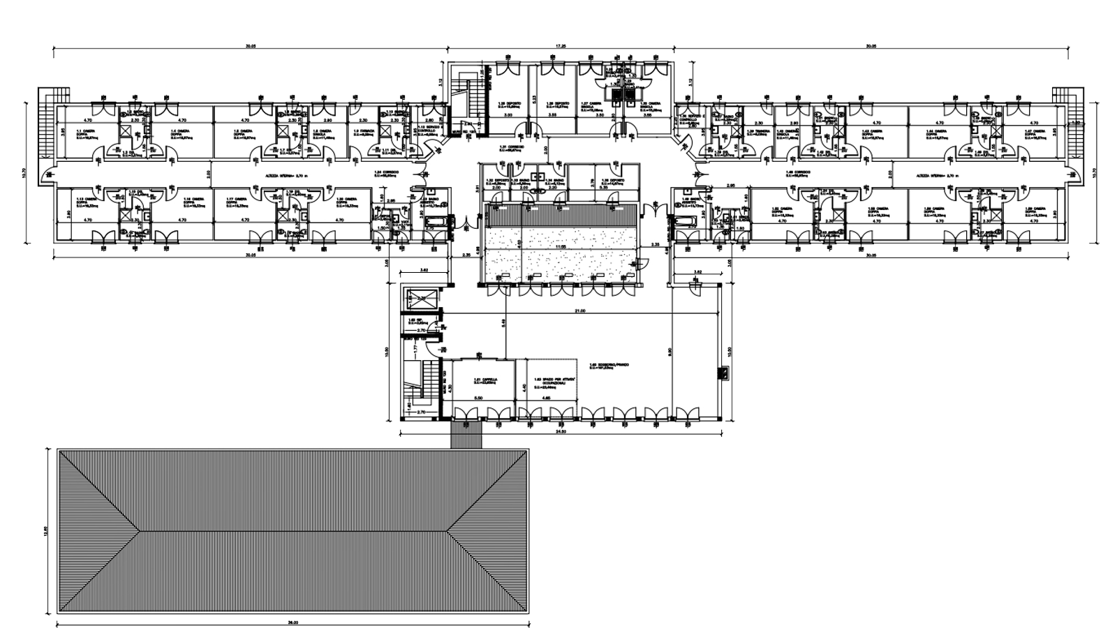 Planimetria del primo piano, Residenza Giovanni XXIII