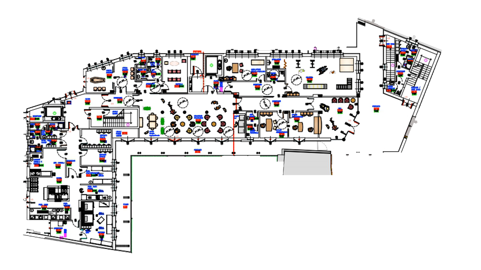 Planimetria del piano terra, Residenza Karol Wojtyła